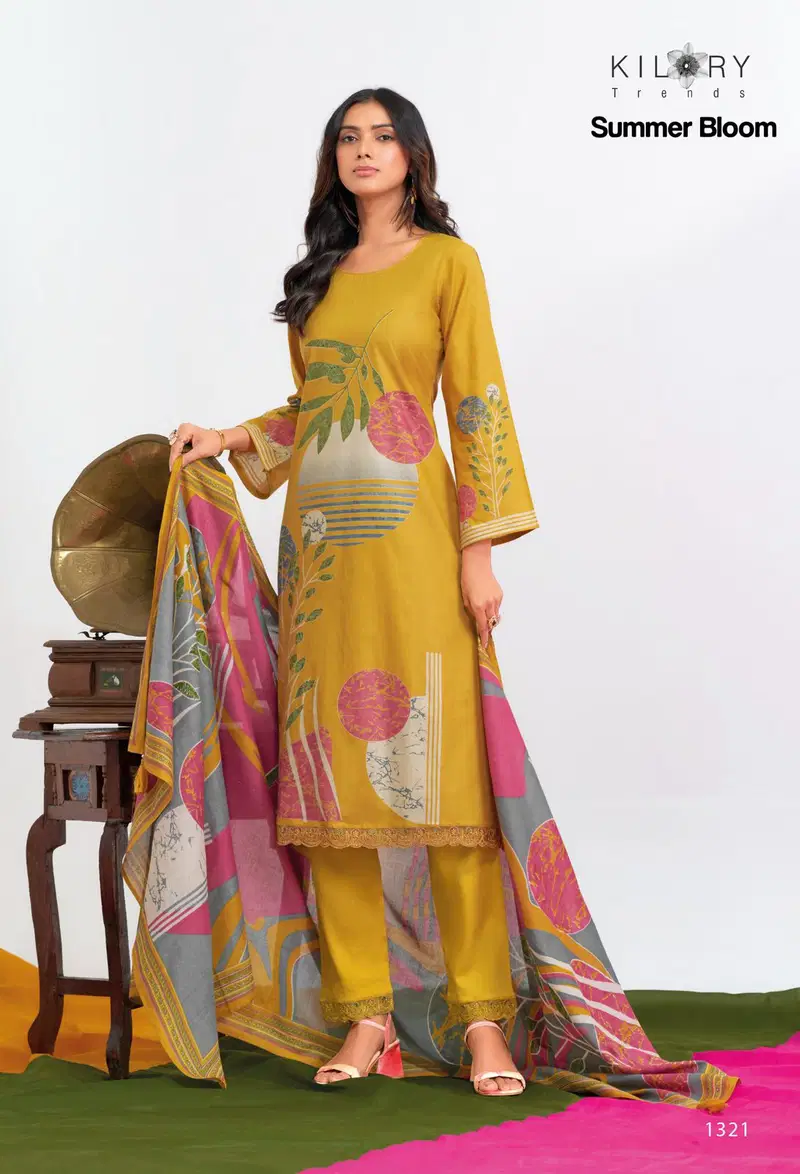 Summer Bloom By Kilory Lawn Cotton Digital Printed Salwar Kameez Exporters In India